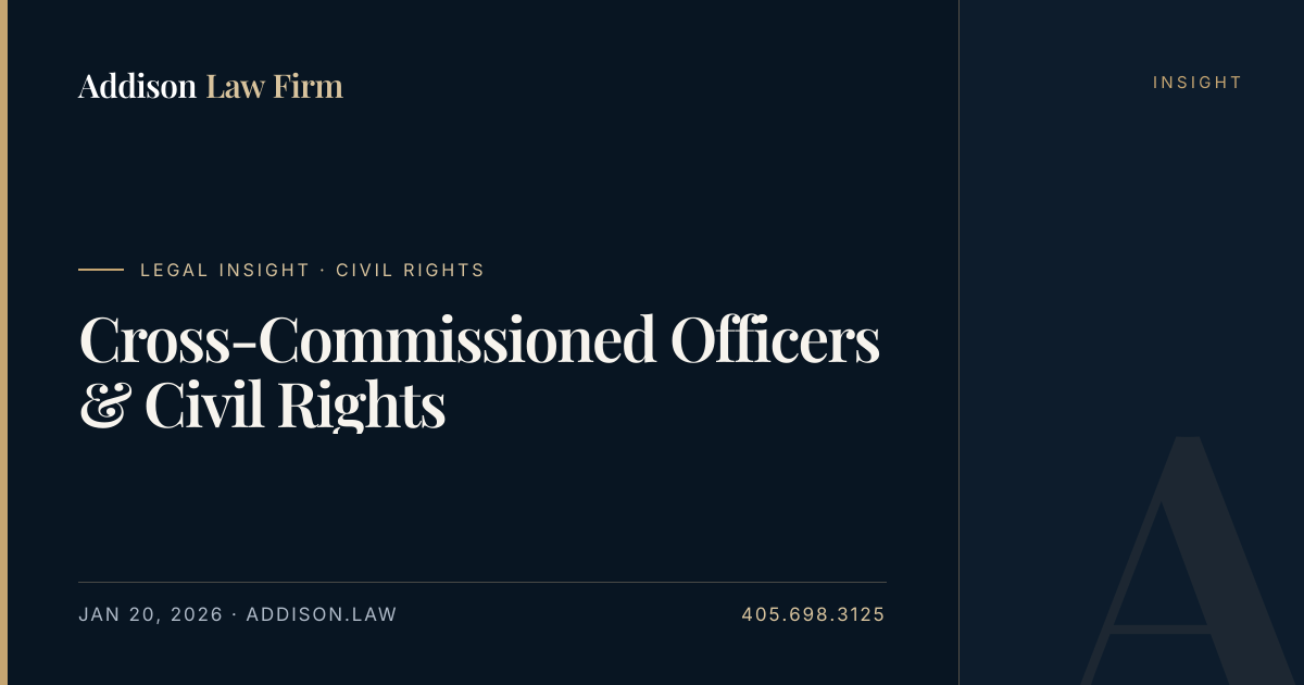 Cross-Commissioned Officers & Civil Rights | Addison Law Firm